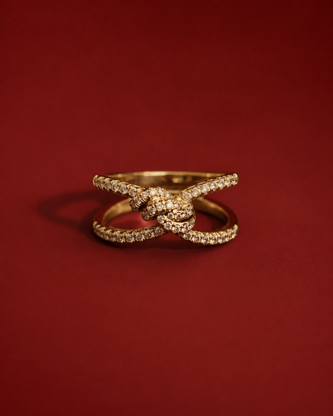 Knot Crystal Ring Marina Blanche