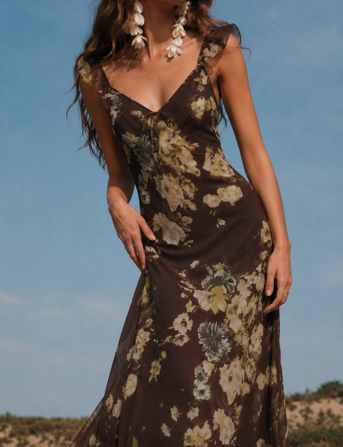 Floral Camisol Dress Marina Blanche