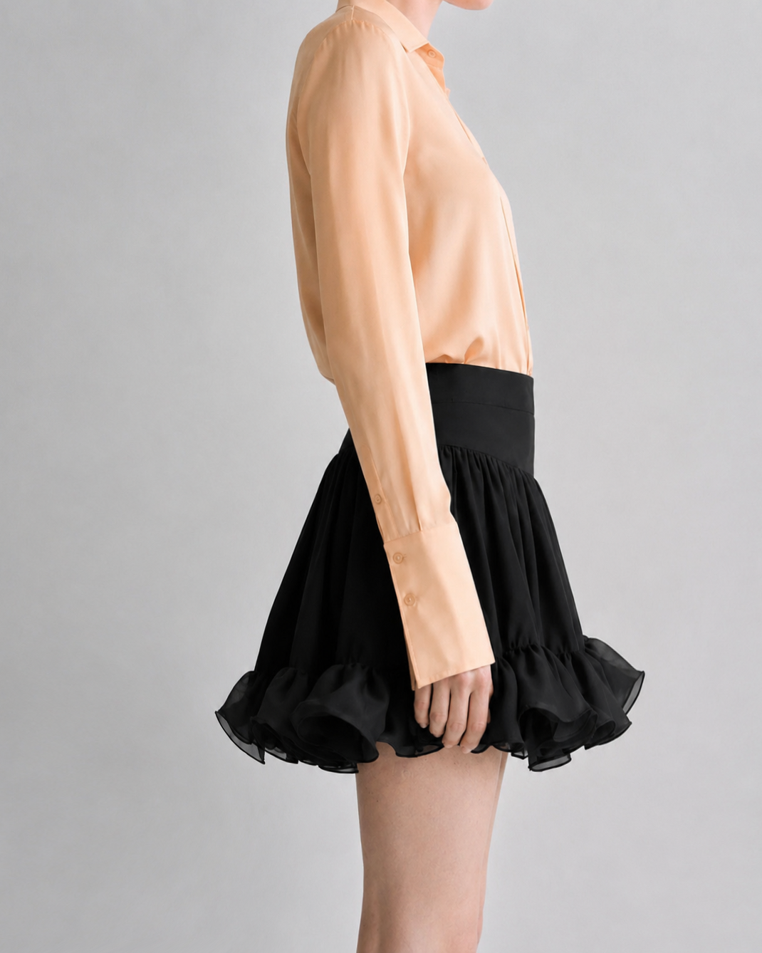 Voile Mini Skirt Marina Blanche