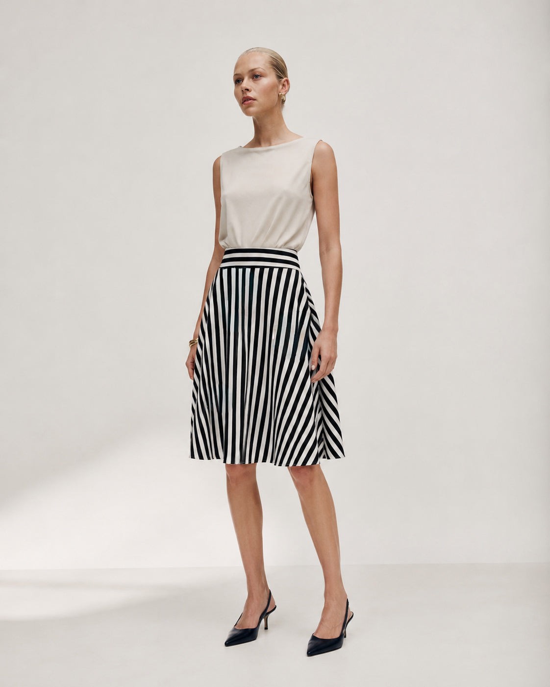 Marinière Midi Skirt Marina Blanche