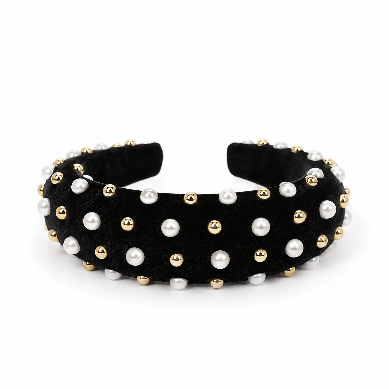 Pearl-Embellished Headband Marina Blanche