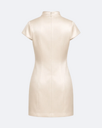 Darla Mini Satin Dress Marina Blanche