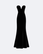 Sweetheart Velvet Mermaid Maxi Dress Marina Blanche