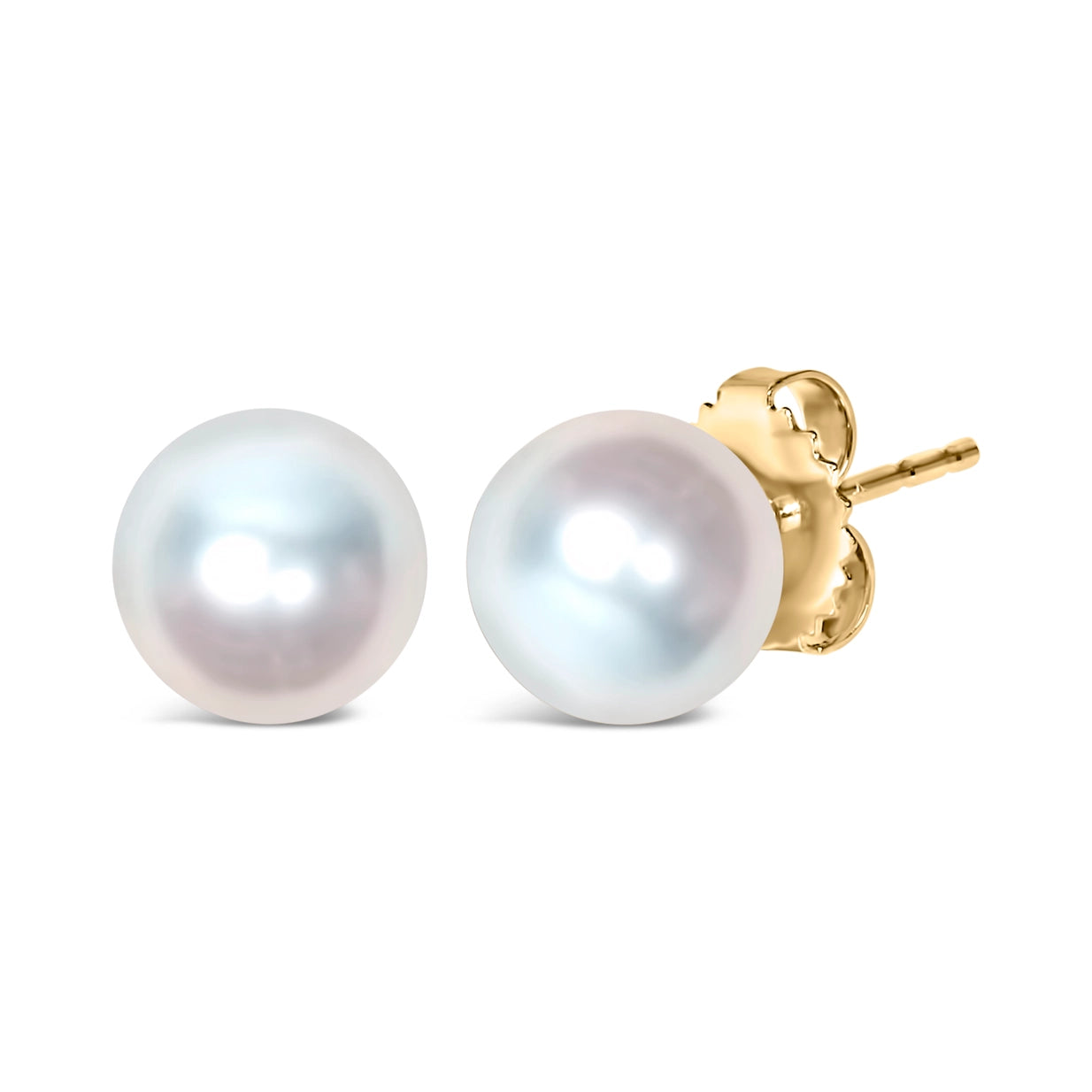 Classic Pearl Stud Earrings in 14k Gold Marina Blanche