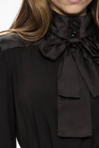 Opéra Tie-Neck Blouse in Silk Marina Blanche