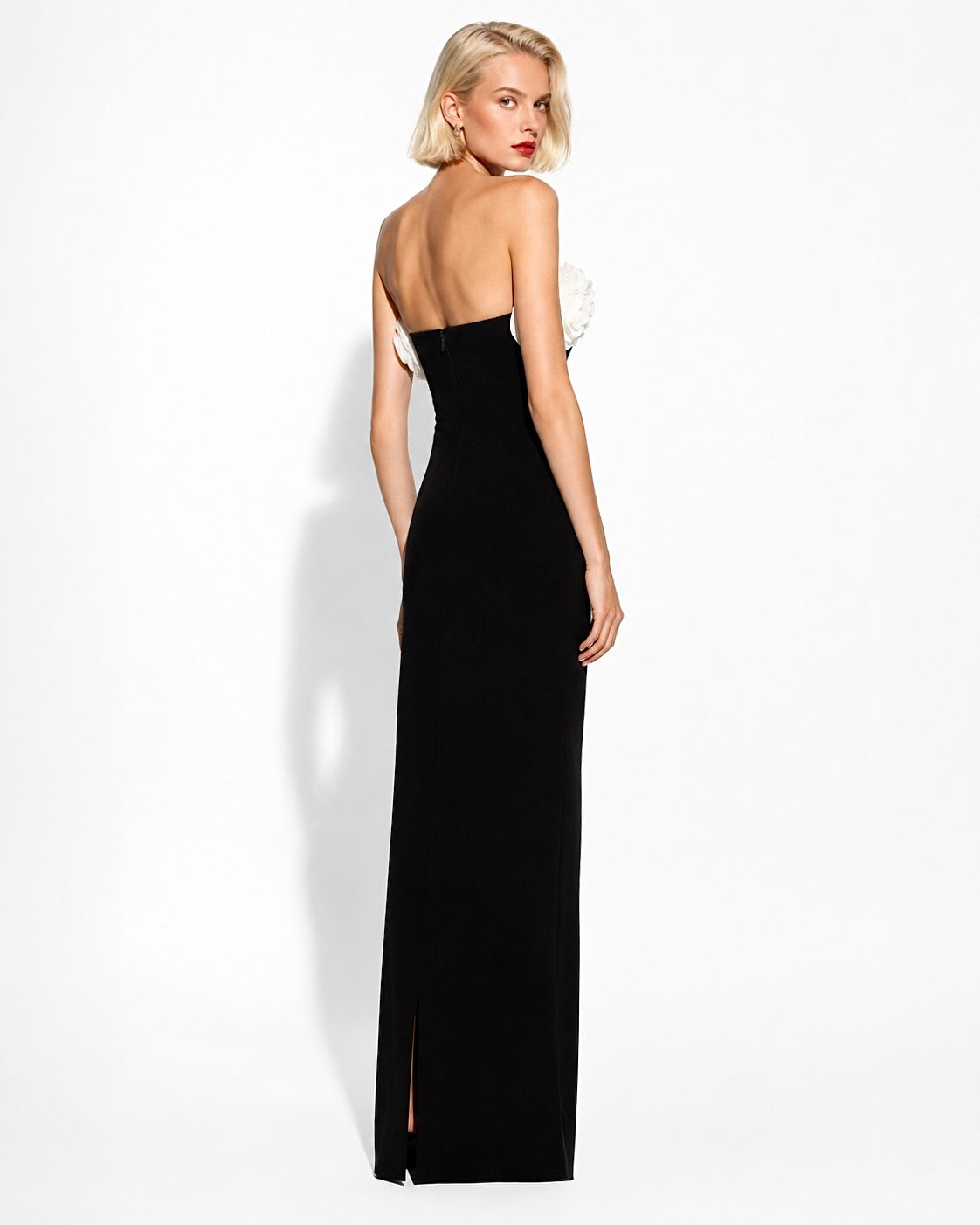 Pearl Embellished Column Dress Marina Blanche