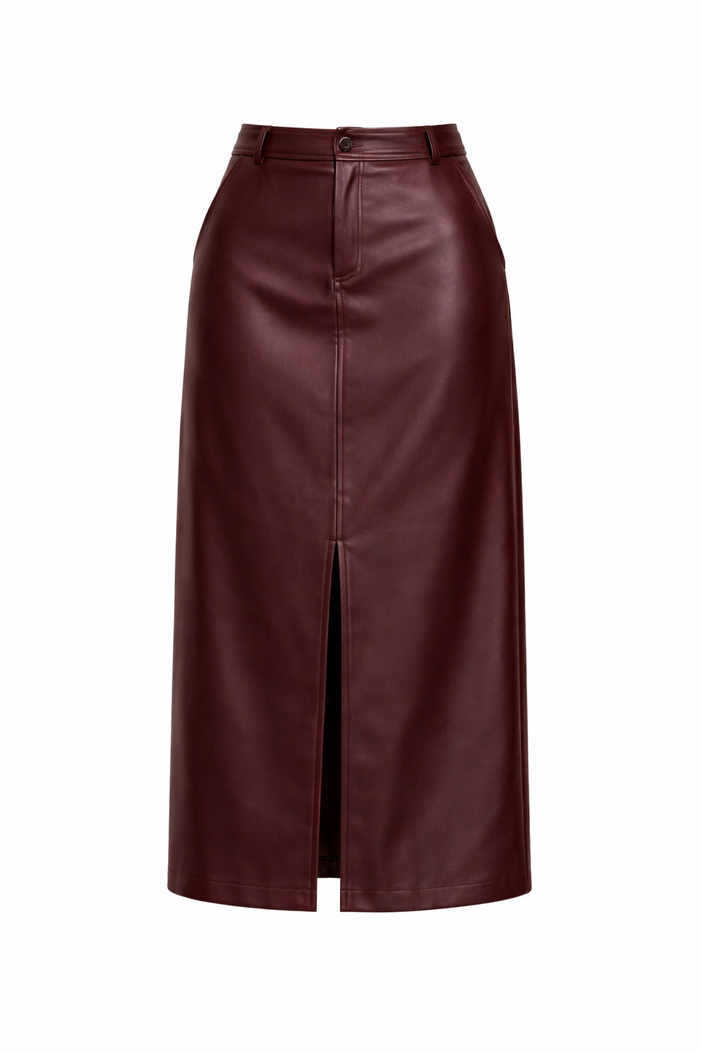 Raphaëlle Leather Midi Skirt