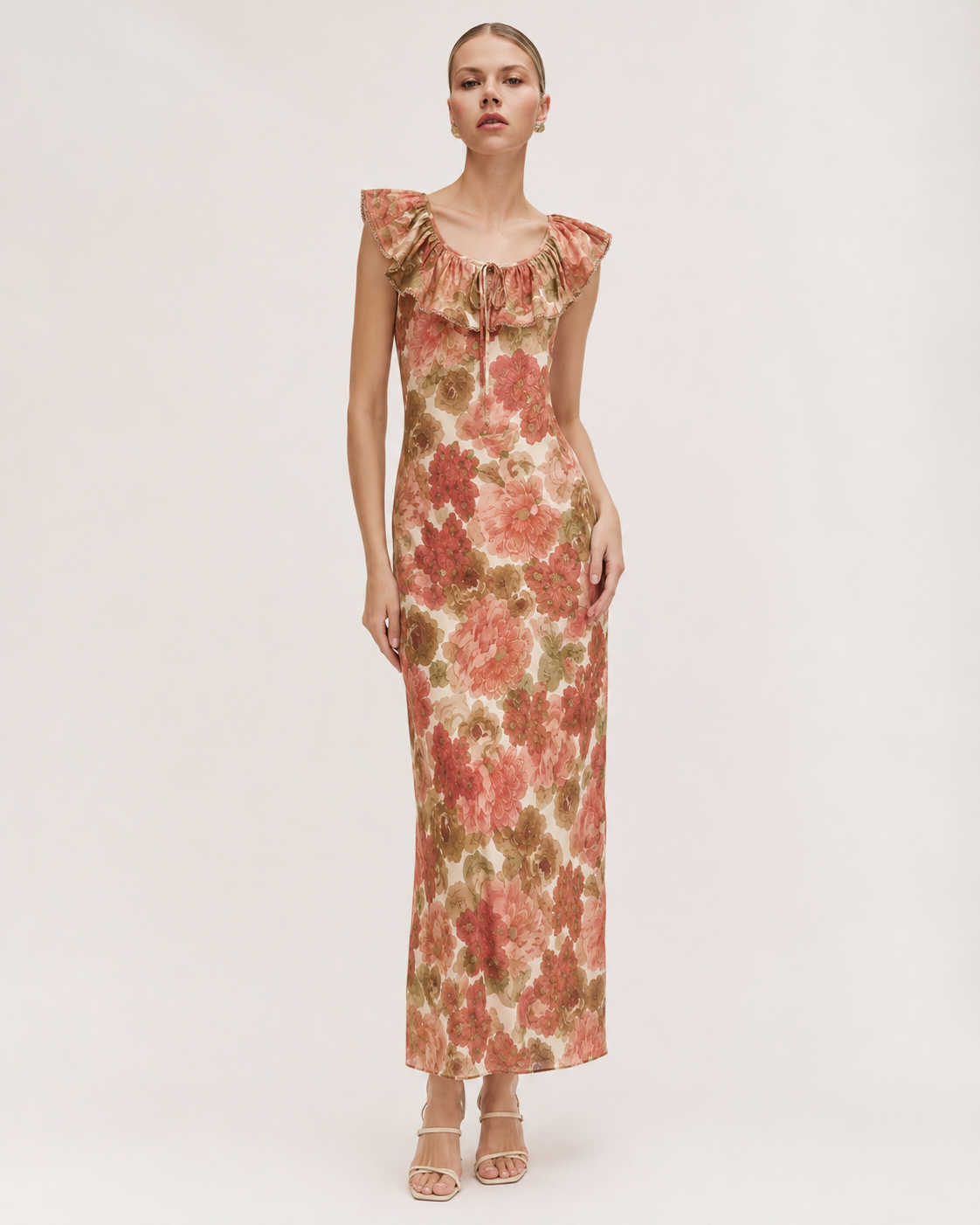 Floral Maxi Dress in Vintage Rose Marina Blanche