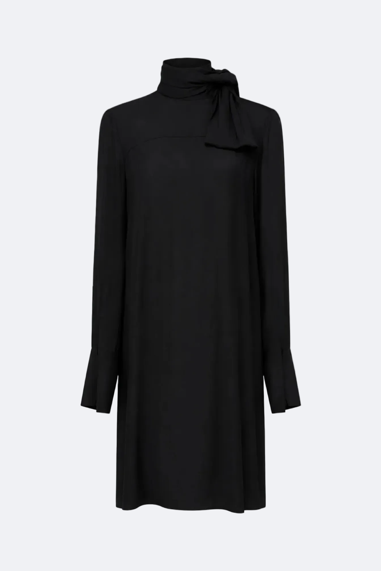 Scarf-Bow Dress in Viscose Marina Blanche