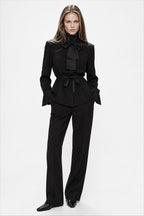 Opéra Tie-Neck Blouse in Silk Marina Blanche