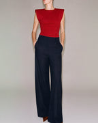 Wide-Leg Tailored Trousers Marina Blanche
