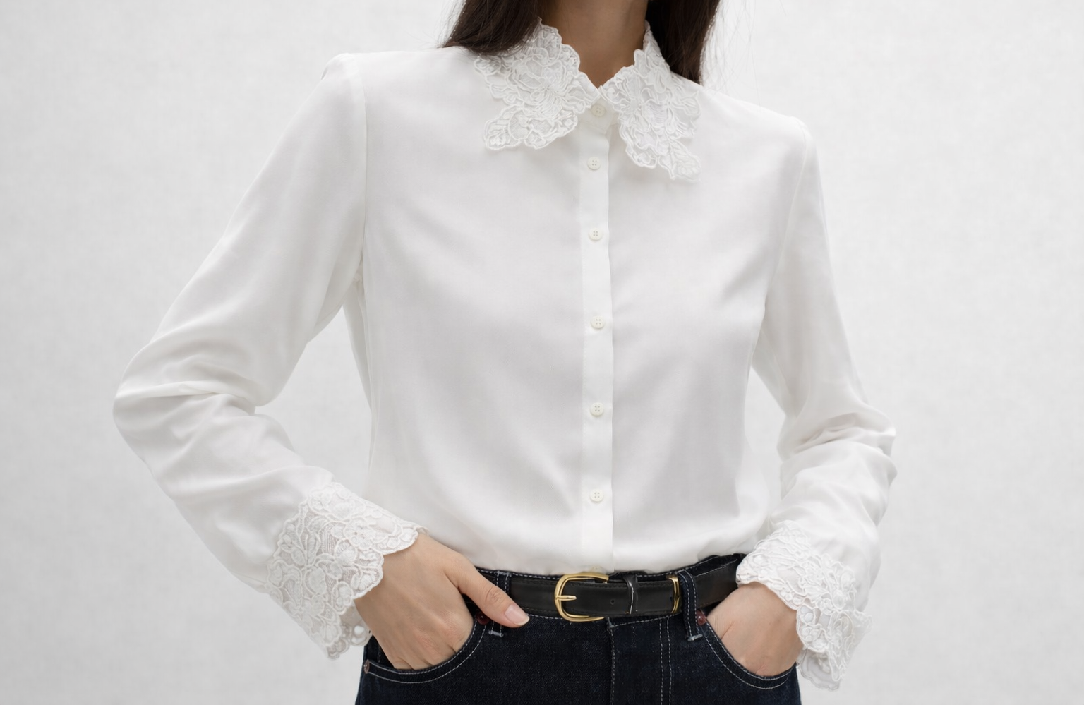 Silk brodering Marina Blanche