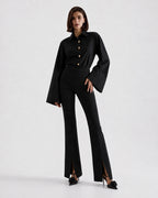 Rose Button Shirt in Cotton Marina Blanche
