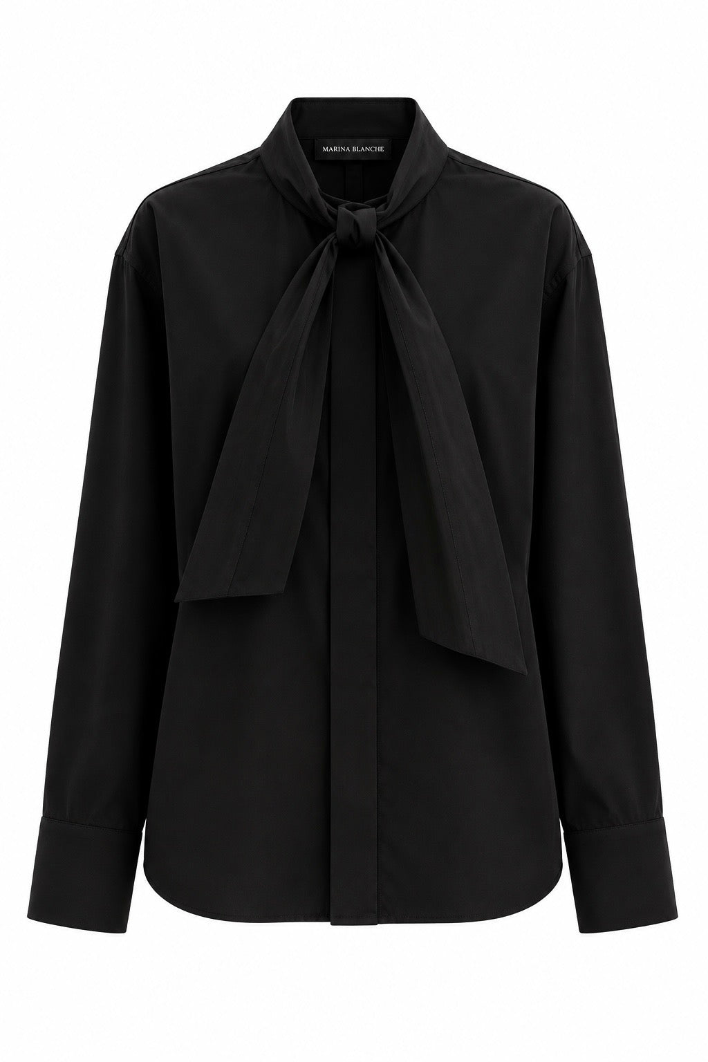 Lavallière Shirt in Poplin Marina Blanche
