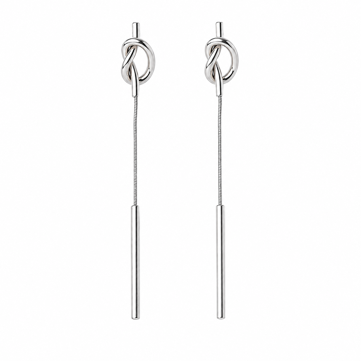 Tie Knot Hanging Line Earrings Marina Blanche