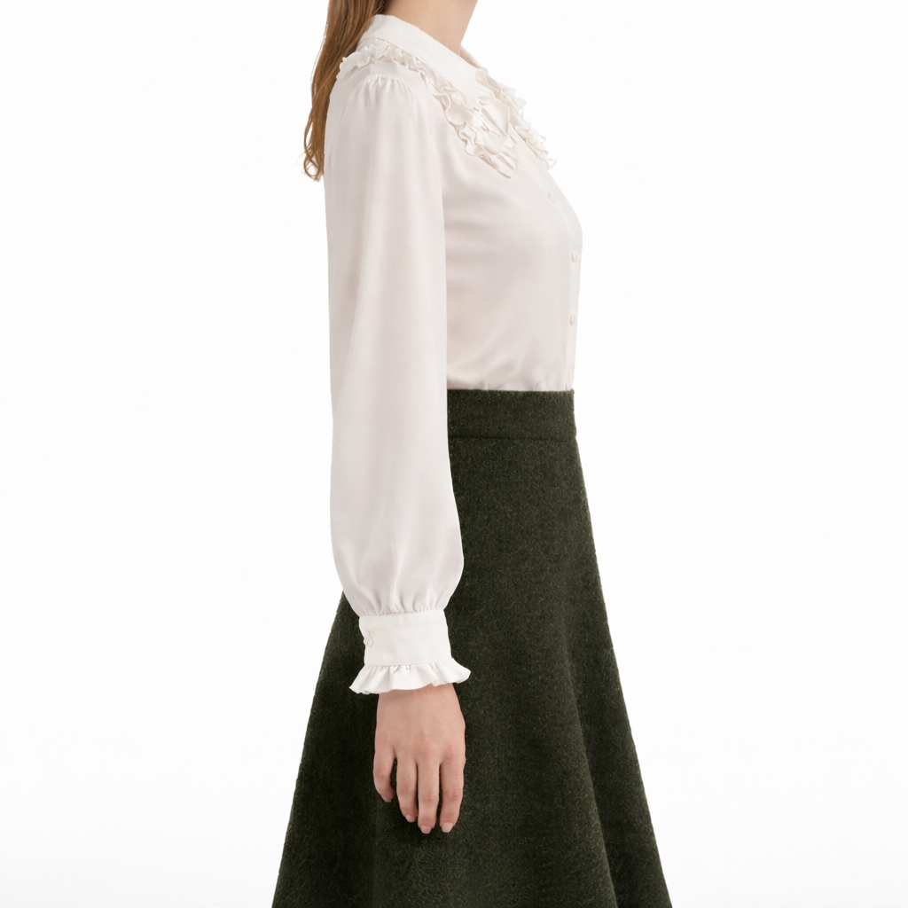 Silk Shirt with Ruffle