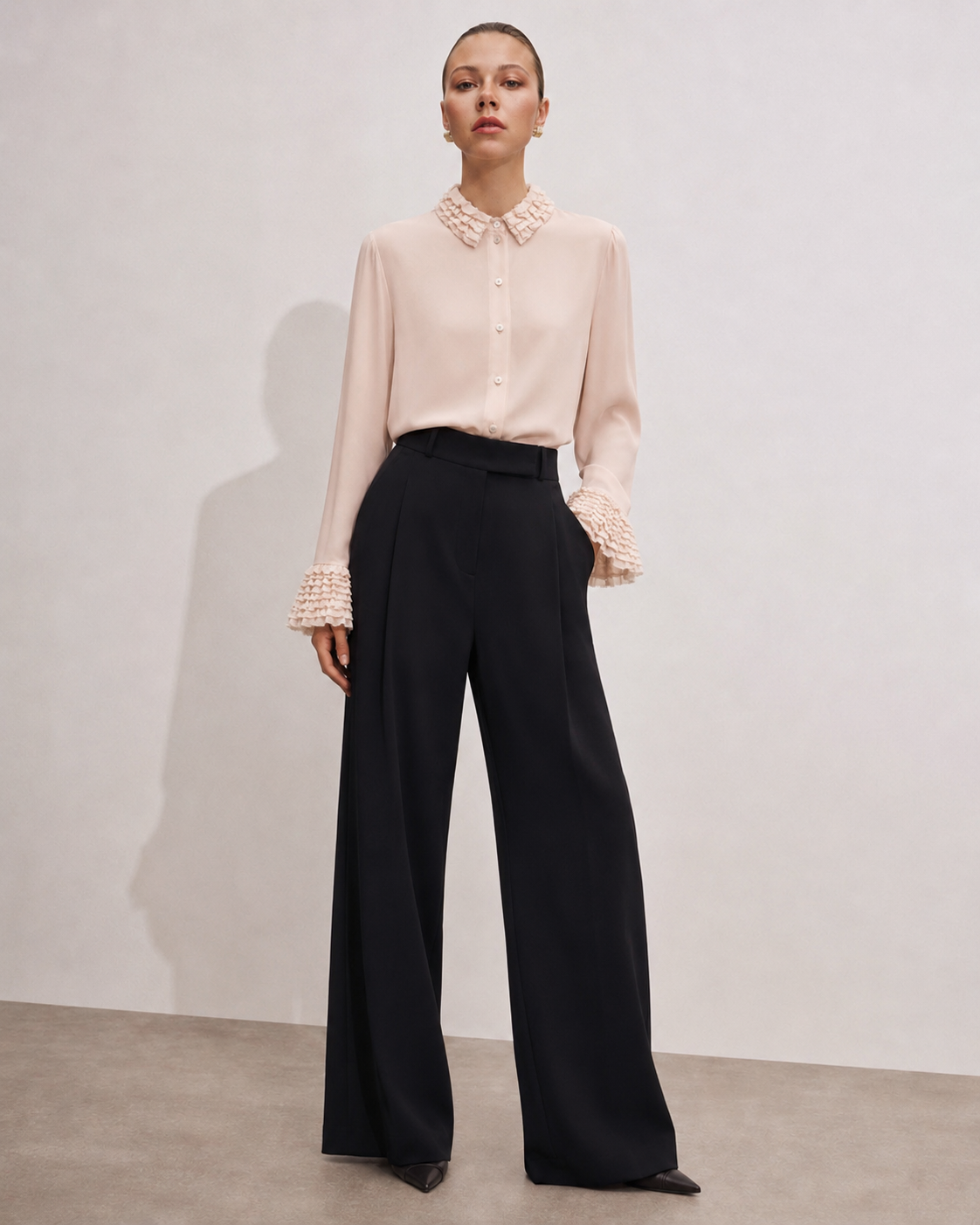 Blus silke Marina Blanche