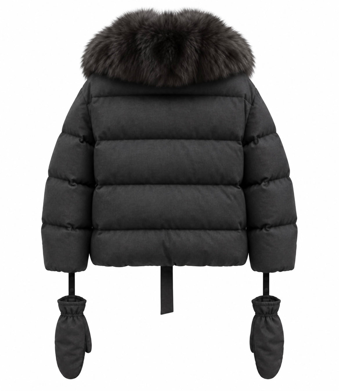 Aspen Down Jacket with Fox Fur Collar Marina Blanche