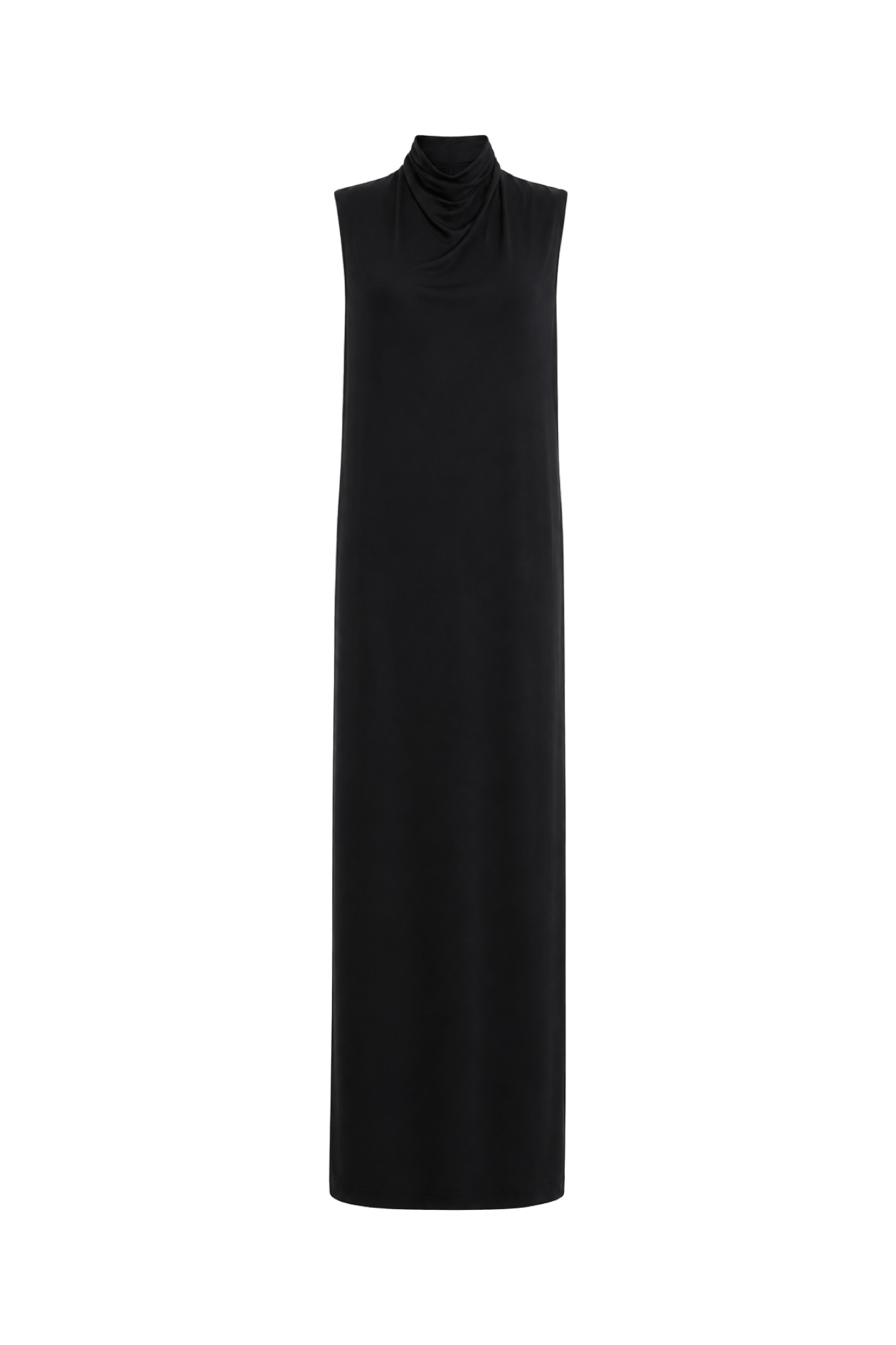 Draped High-Neck Maxi Dress Marina Blanche
