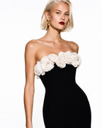 Pearl Embellished Column Dress Marina Blanche