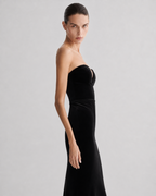 Sweetheart Velvet Mermaid Maxi Dress Marina Blanche