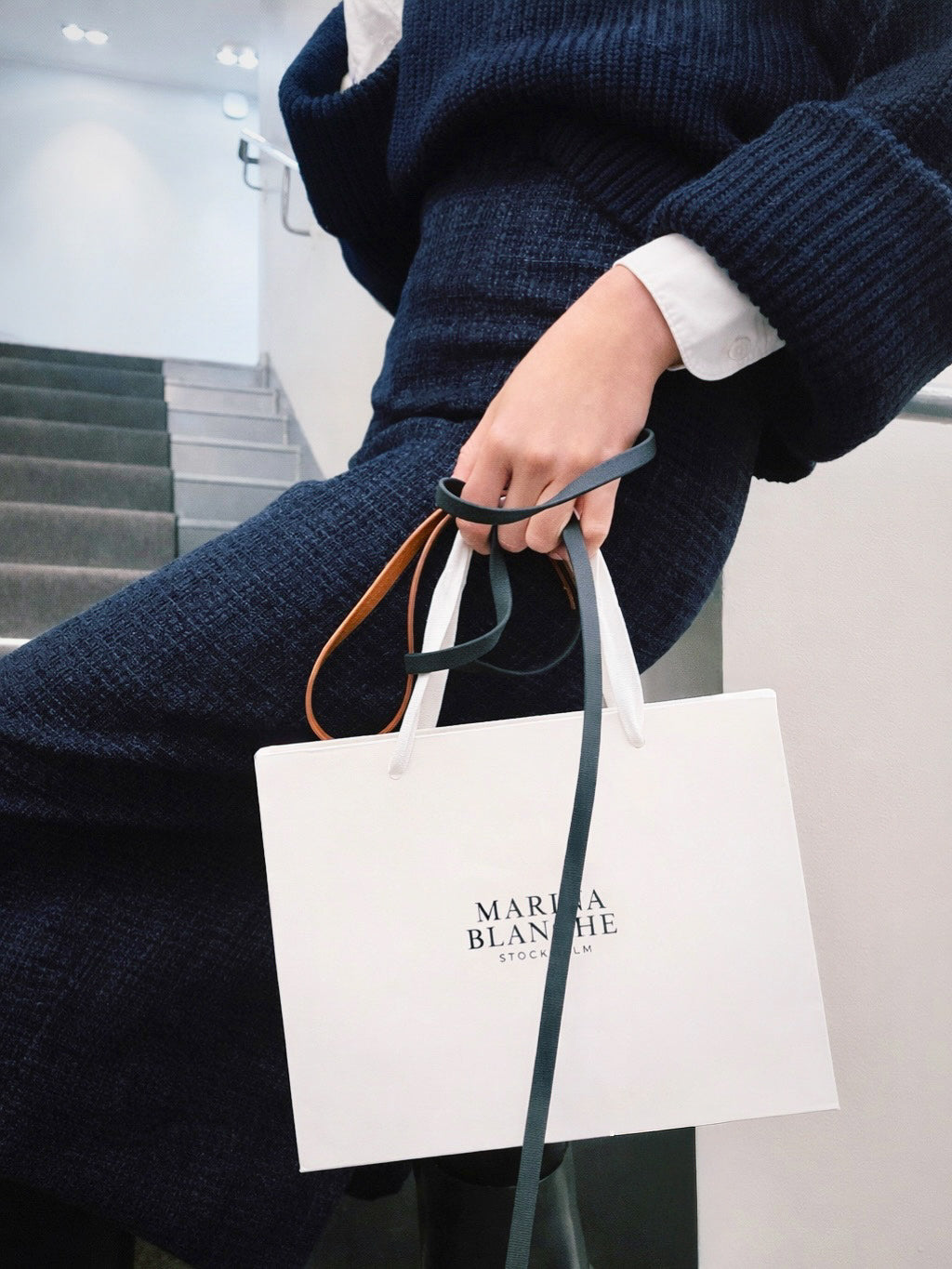 Bianca Tweed-Style Tailored Skirt Marina Blanche