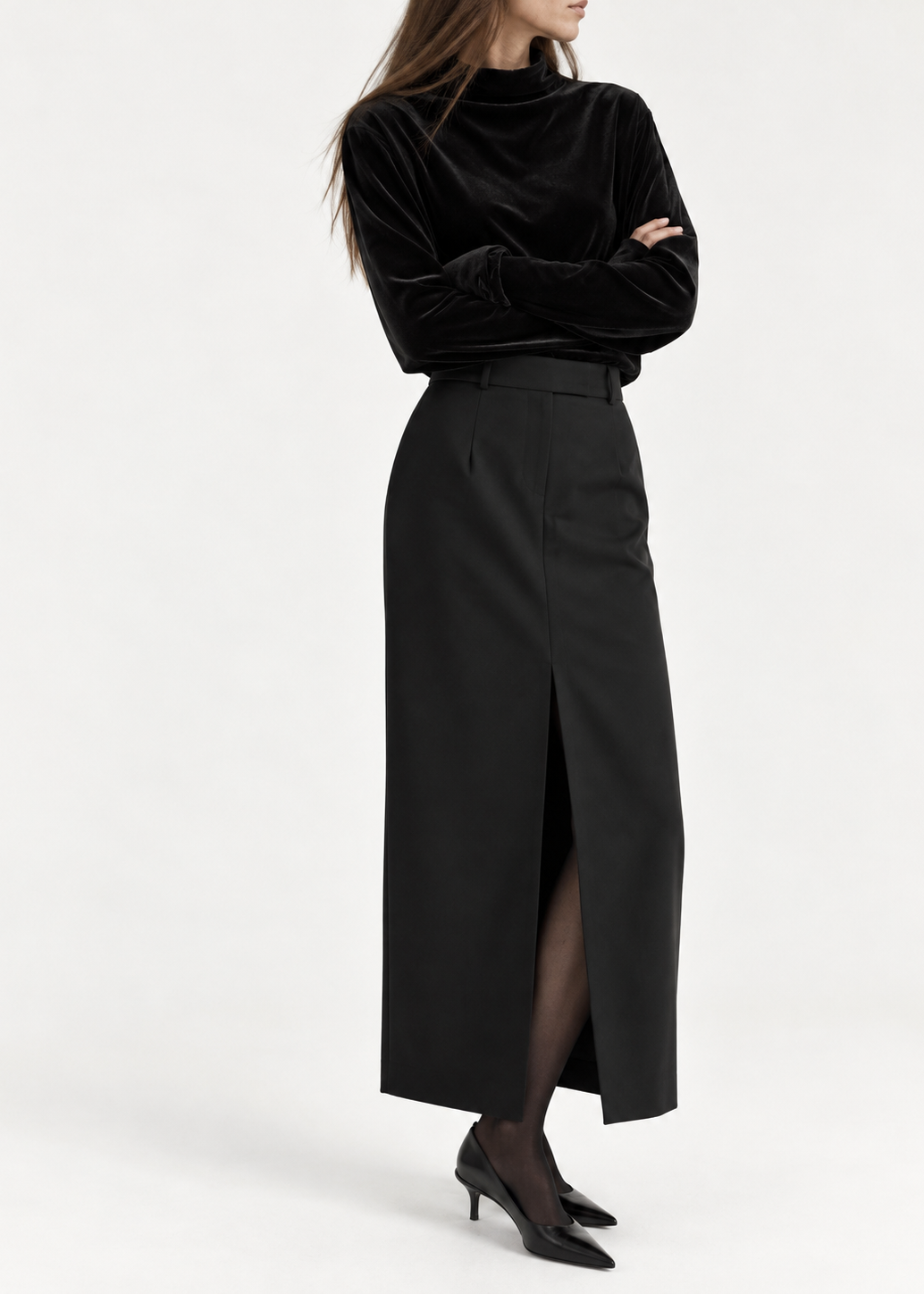 Fluid Cowl-Neck Top Marina Blanche