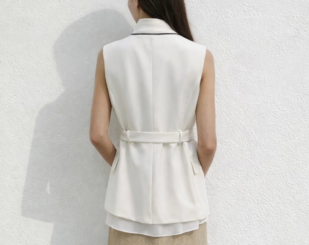 Linne vest Marina Blanche