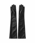 Long Leather Gloves Marina Blanche
