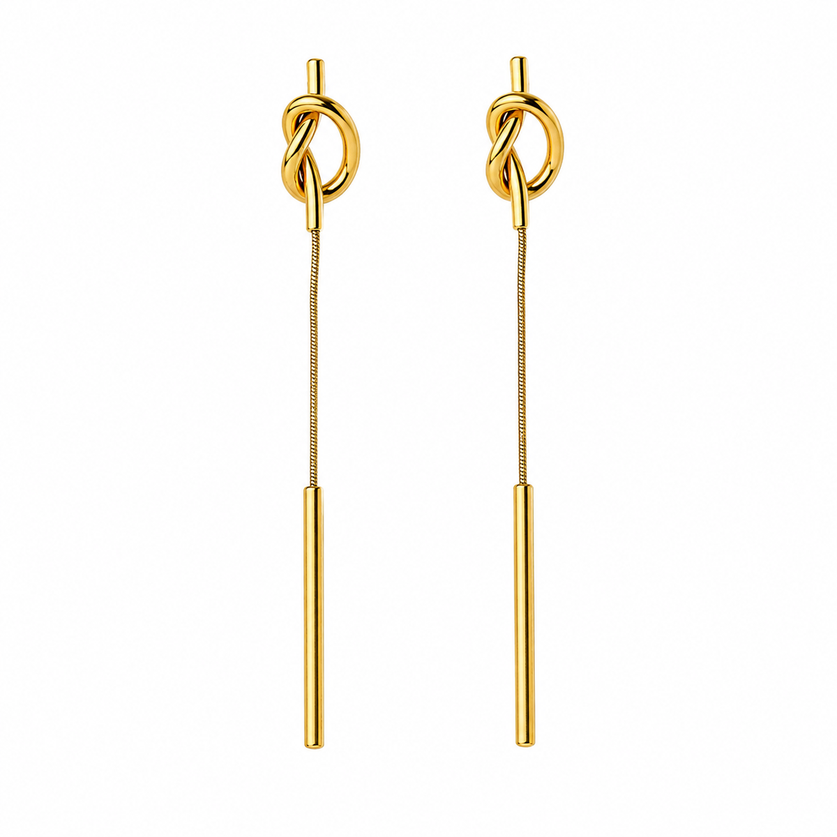 Tie Knot Hanging Line Earrings Marina Blanche