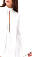 Keyhole Satin Mini Dress Marina Blanche