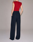 Wide-Leg Tailored Trousers Marina Blanche