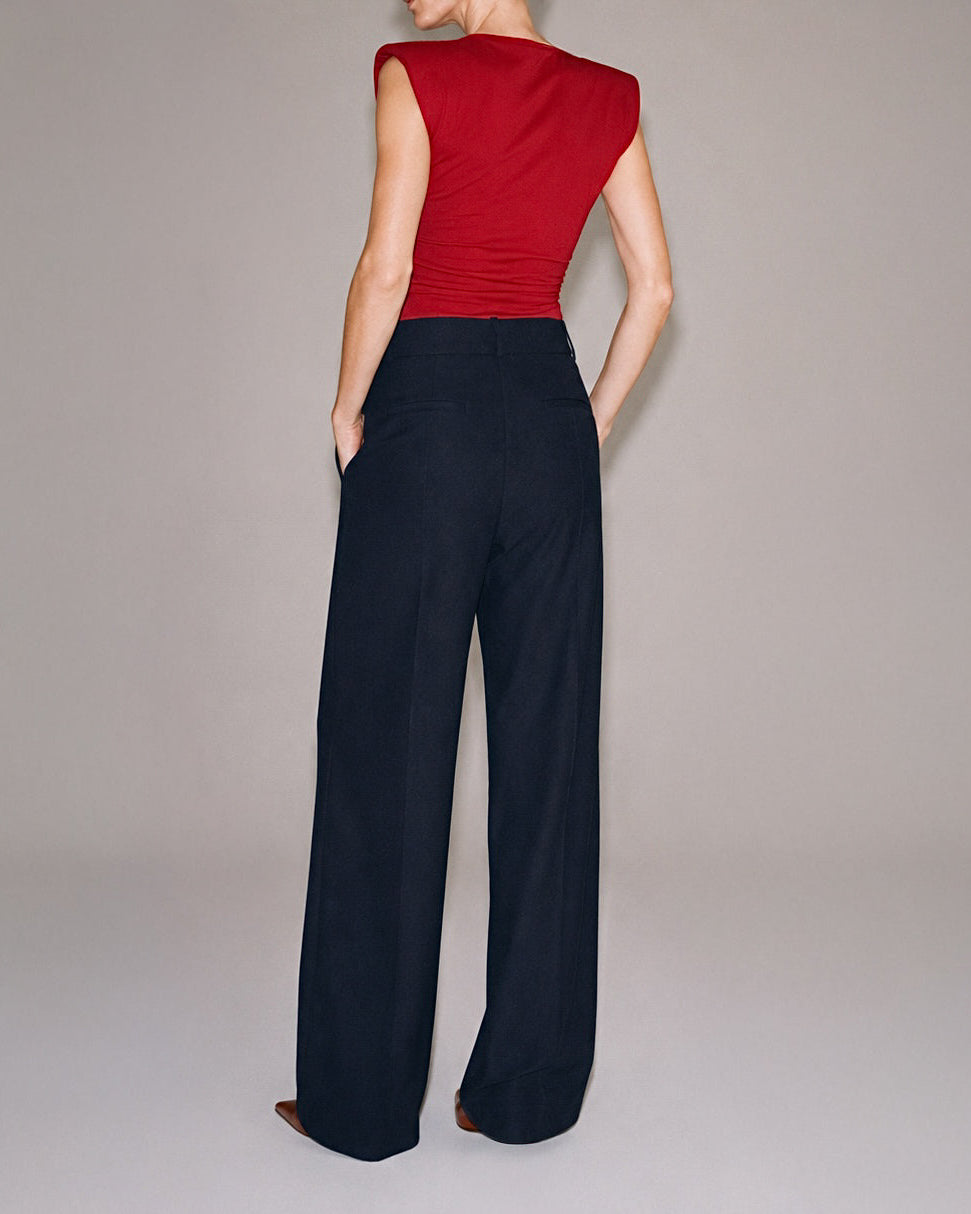 Wide-Leg Tailored Trousers Marina Blanche