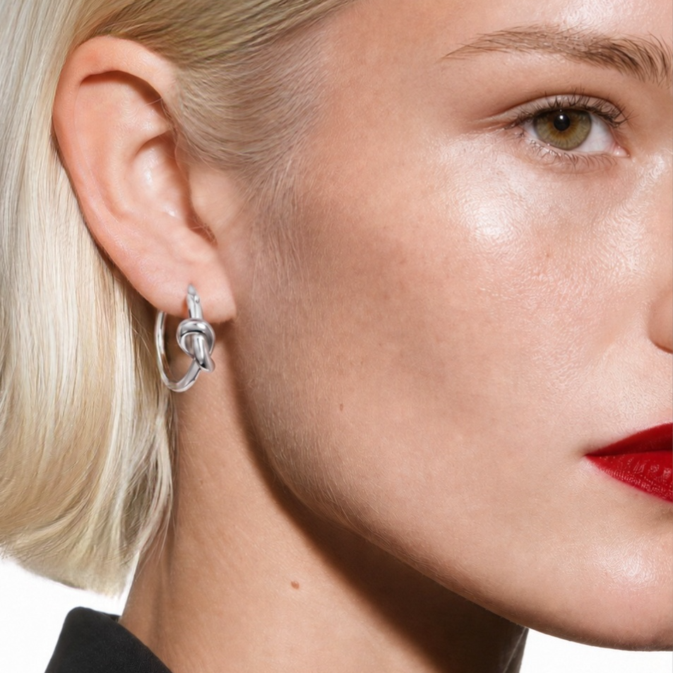 Knot Small Hoop Earrings Marina Blanche