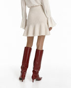 Ribbed Knit Mini Skirt Marina Blanche