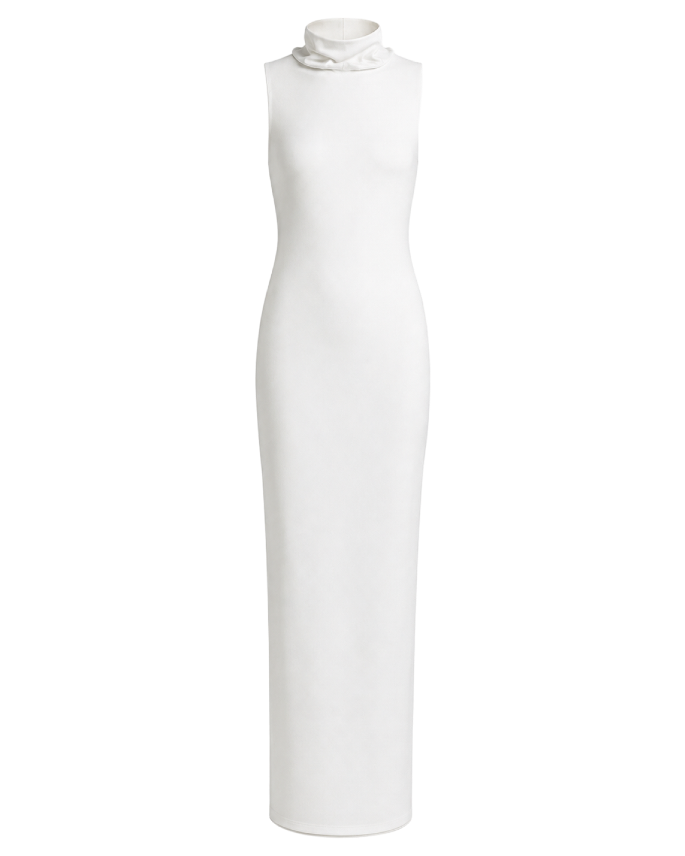 Sleeveless Turtleneck Maxi Dress Marina Blanche