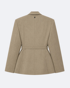 Flower Belted Jacket Marina Blanche