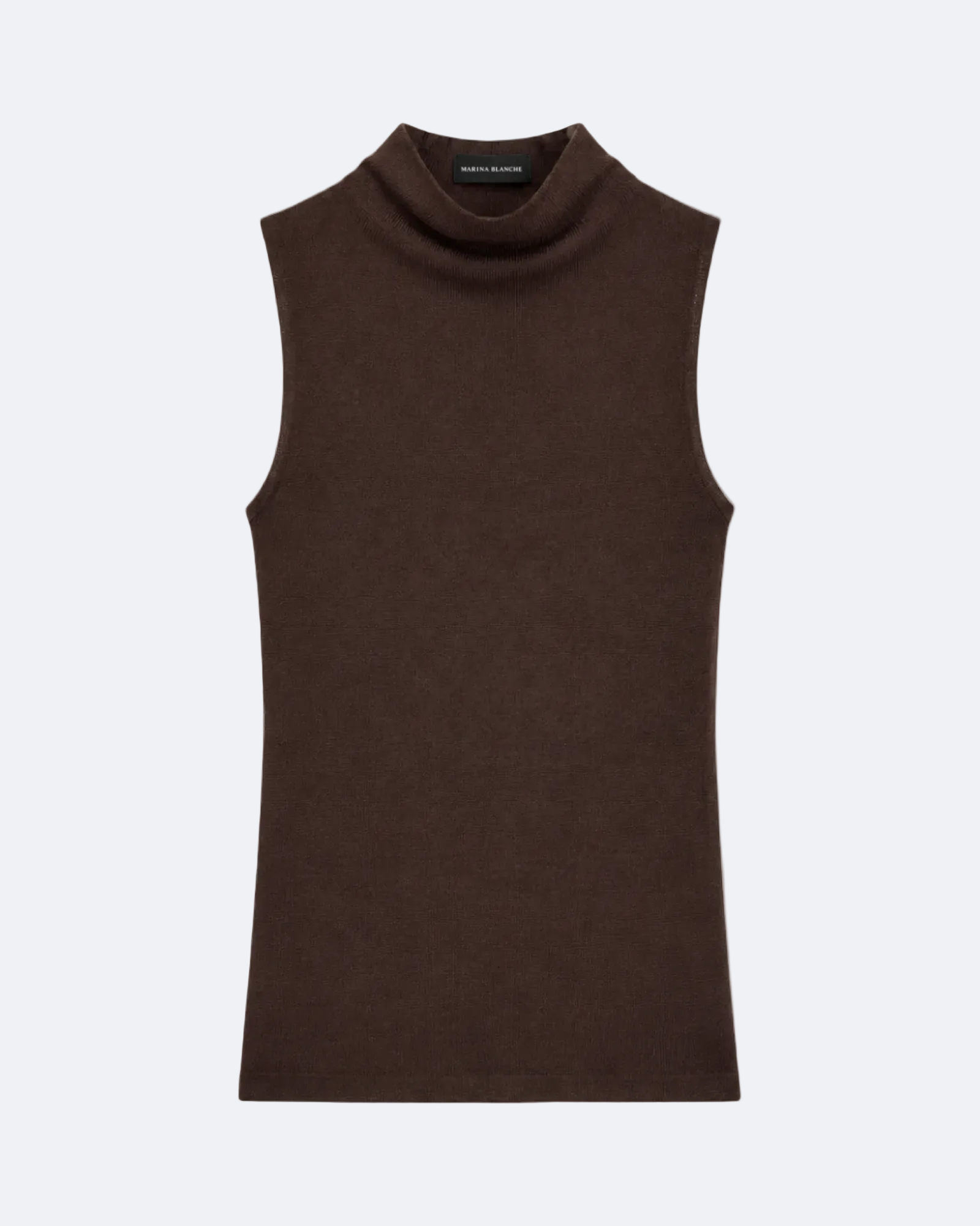 High-neck Sleeveless Top Marina Blanche