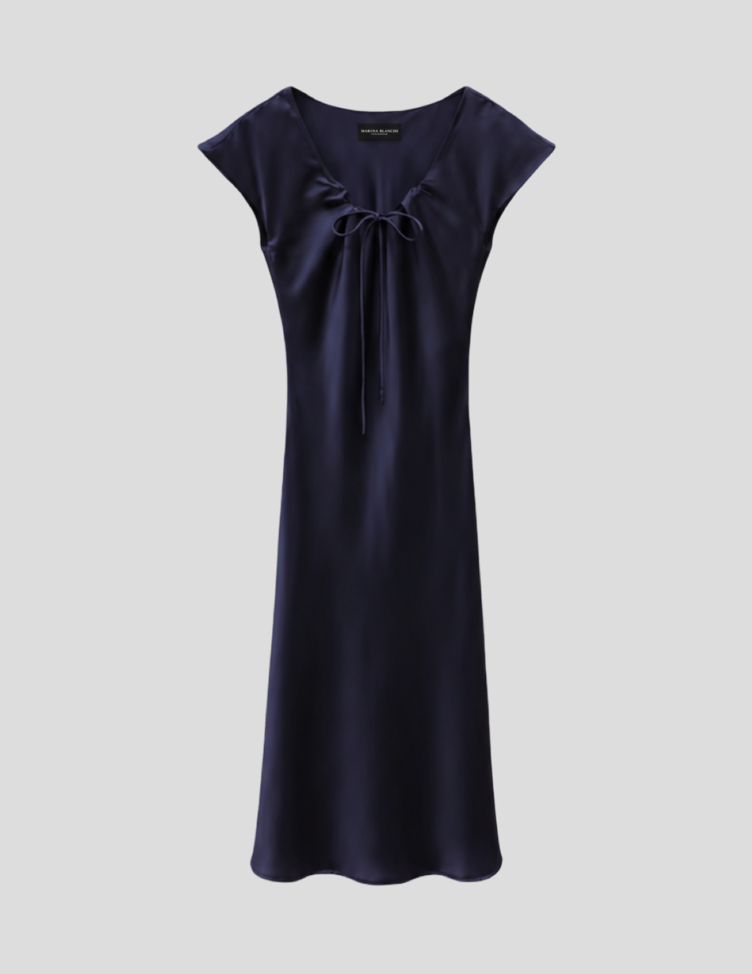 Satin Dress in Nuit de Paris Marina Blanche