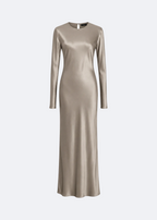 Long Sleeve Viscose Maxi Dress Marina Blanche
