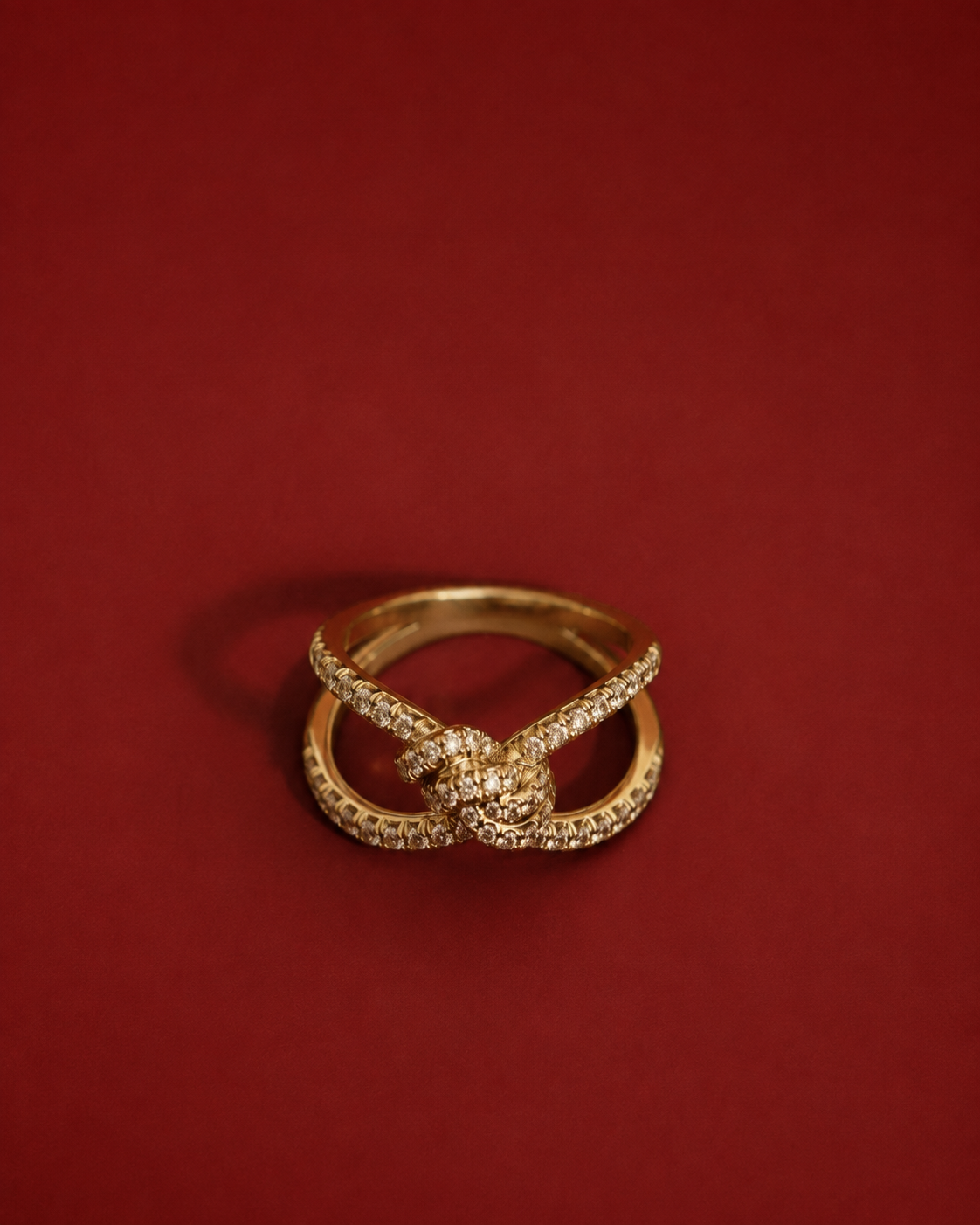 Knot Crystal Ring Marina Blanche