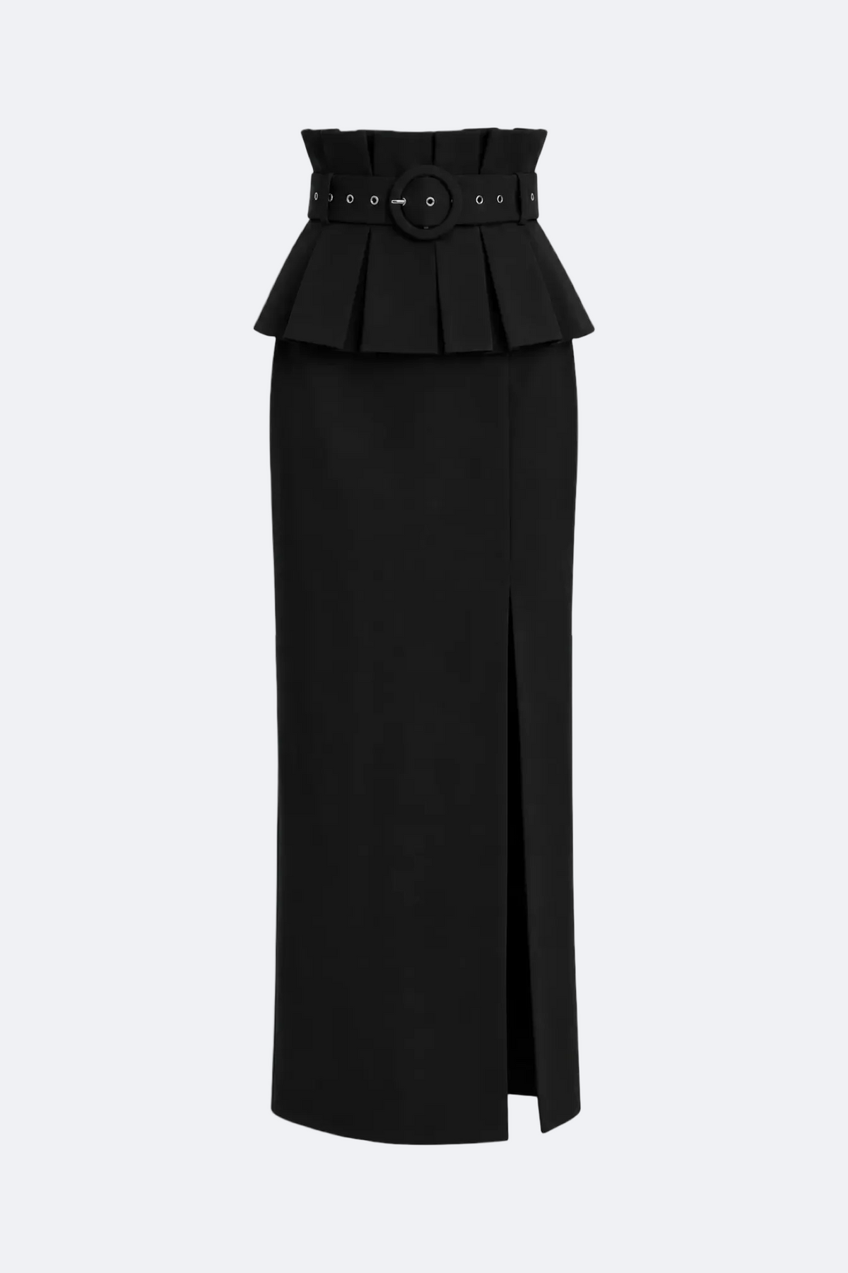 High-Waist Peplum Midi Skirt Marina Blanche