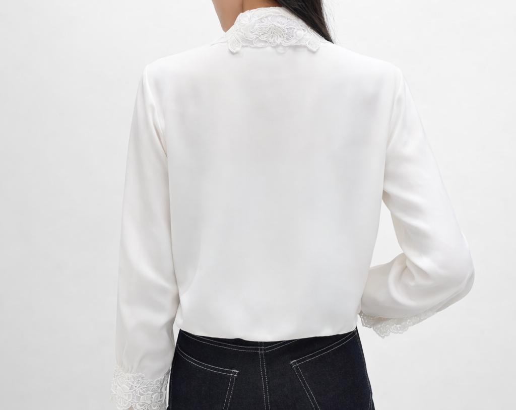 Silk brodering Marina Blanche