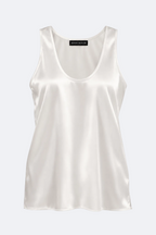Fluid Satin Tank Top Marina Blanche