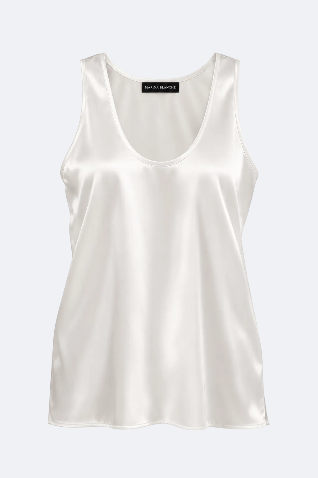 Fluid Satin Tank Top Marina Blanche