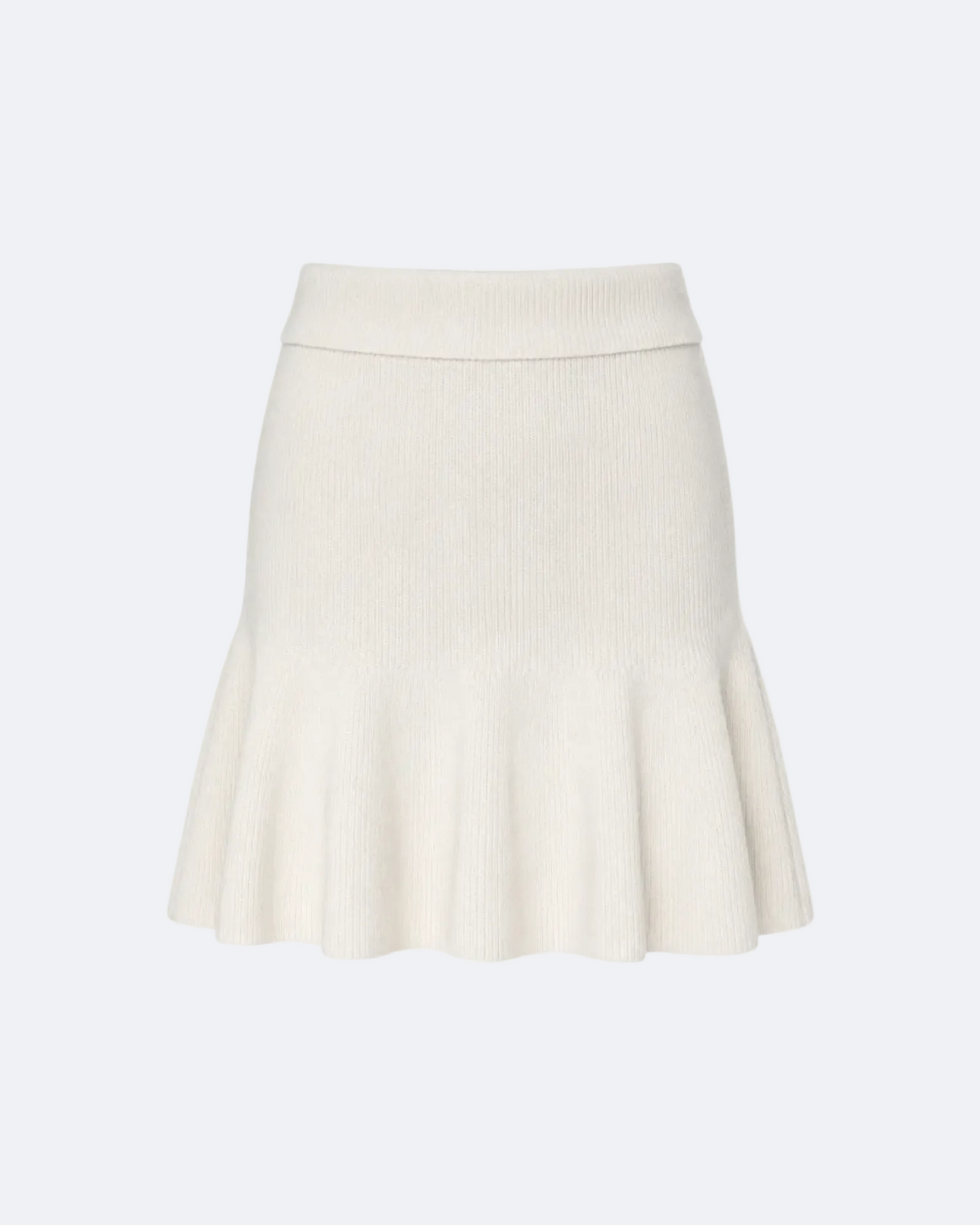 Ribbed Knit Mini Skirt Marina Blanche