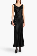 Acetate Satin Maxi Dress Marina Blanche