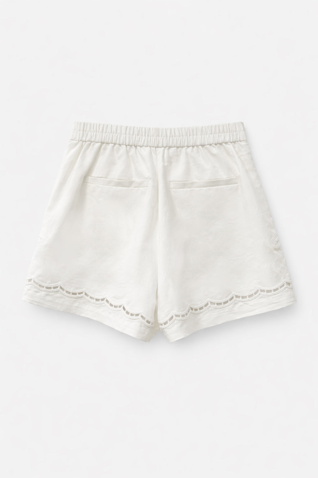 Embroidered Linen Short Édition Broderie Marina Blanche