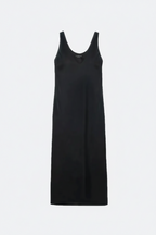 Satin V-Neck Maxi Dress Marina Blanche