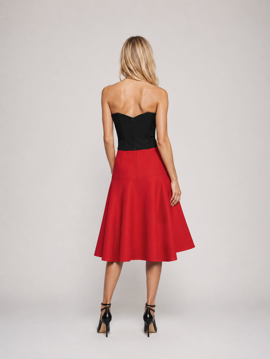 Rouge Satin Skirt Marina Blanche